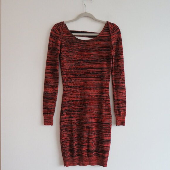 REBECCA MINKOFF Silk Cashmere Open Back Essef Sweater Dress Burnt Orange Size S - Picture 2 of 15